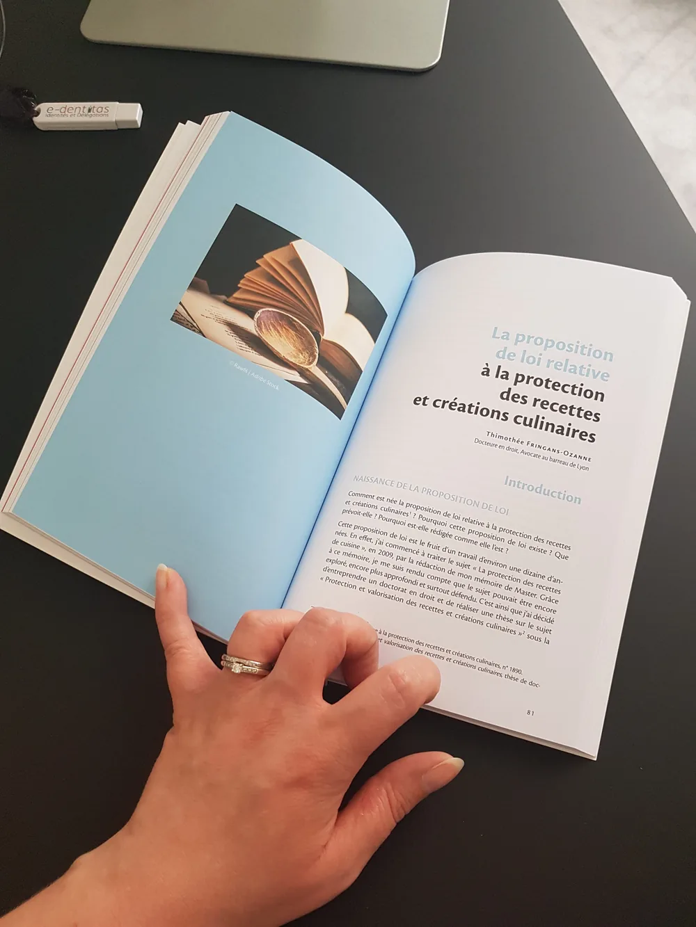 Le chapitre de Thimothée Fringans-Ozanne dans l'ouvrage collectif Gastronomie et droit, consacré à la proposition de loi sur la protection des recettes et créations culinaires